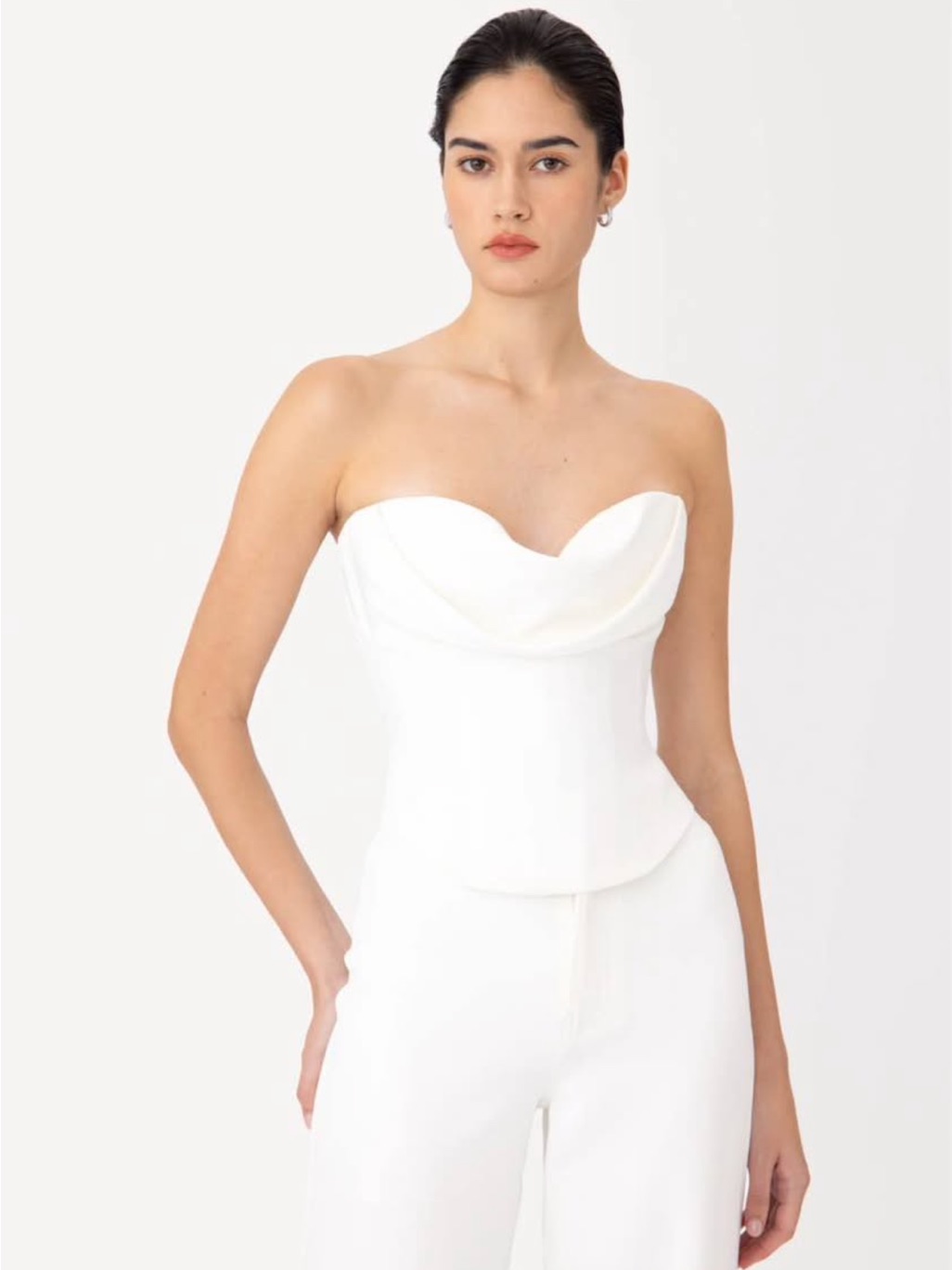 Strapless White Sweetheart Bustier Bridal Top